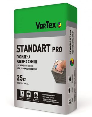 Клей для плитки Vartex STANDART C1TE, 25 кг